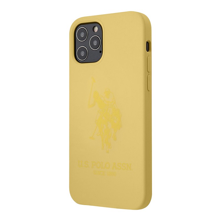 Чехол U.S. Polo Assn. Liquid Silicone Double horse для iPhone 12 mini, желтый