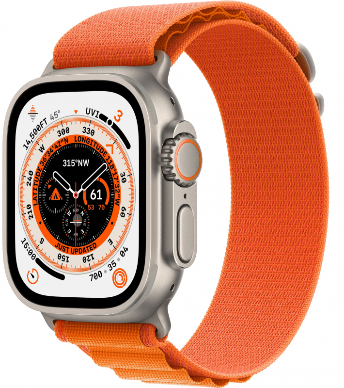 Часы Apple Watch Series Ultra LTE, 49 мм, Alpine Loop L оранжевый LL MQEV3LL/A