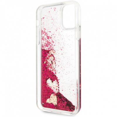 Чехол Guess IPhone 11 Pro Max Glitter Liquid hard case, прозрачный красный